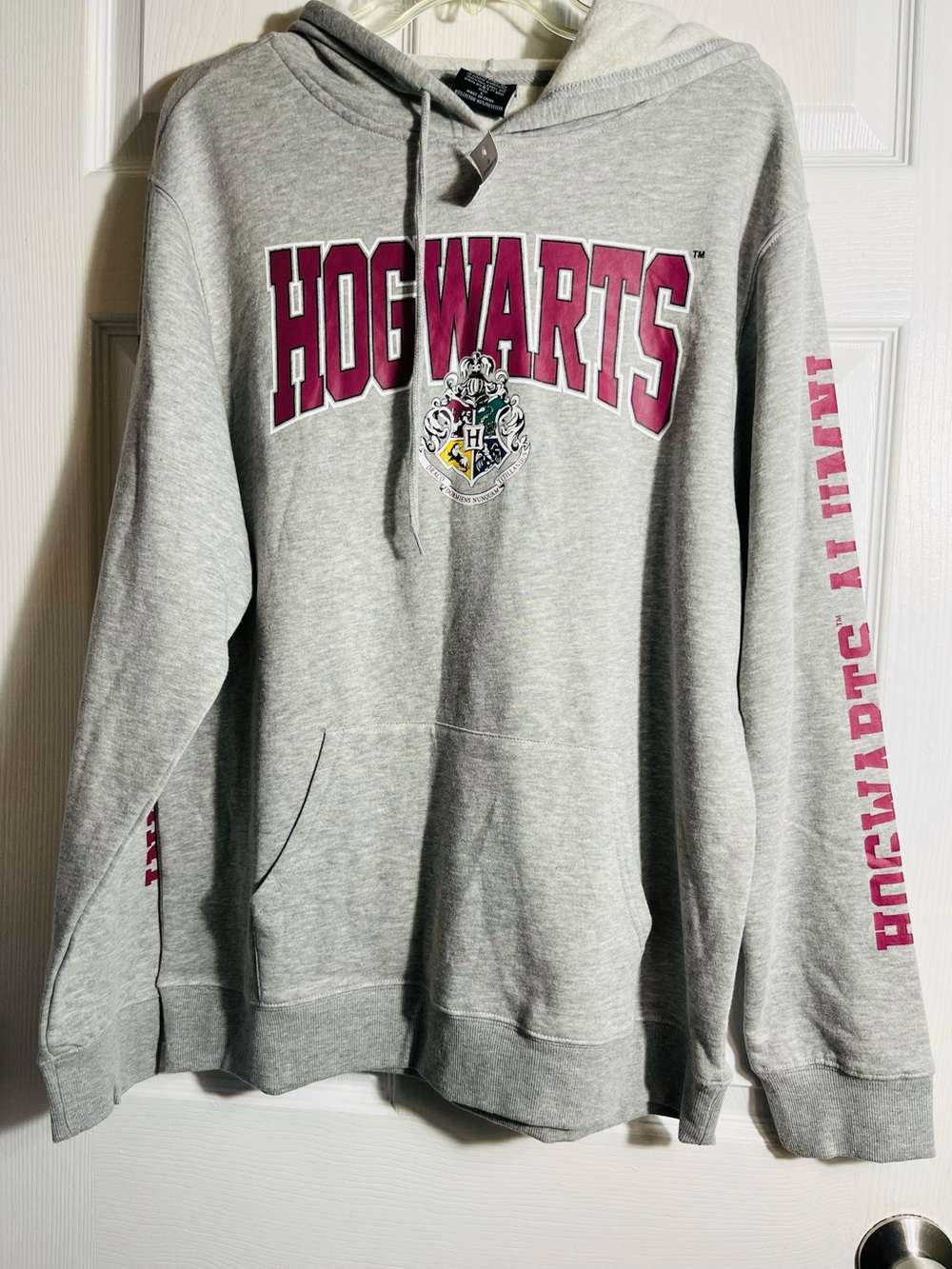 NWT Warner Bros. Gray Harry Potter Hooded Sweatshirt L